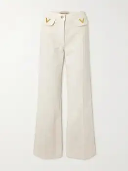 Valentino | Embellished Straight-leg Jeans - Cream - IT38
