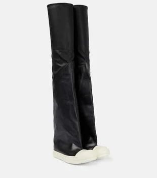 Rick Owens | Oblique leather over-the-knee boots