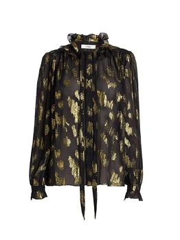 Chloé | Silk-Blend Metallic Jacquard Blouse