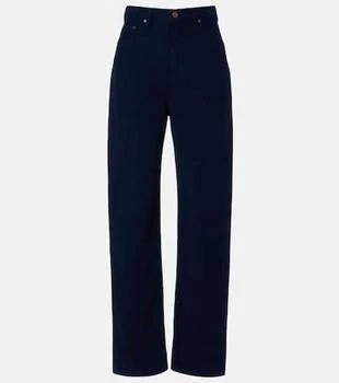 Victoria Beckham High-rise cotton corduroy straight pants