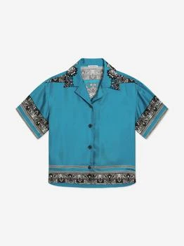 Dolce & Gabbana | Dolce & Gabbana Boys Silk Bandana Print Shirt in Blue