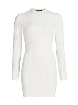 Balmain | Monogram-Knit Body-Con Minidress