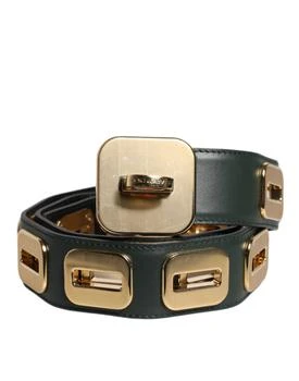 Dolce & Gabbana | Leather gold Tone Rotating Buckle Women's Belt