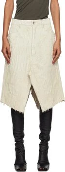 Rick Owens | Off-White Concordians Slivered Denim Midi Skirt