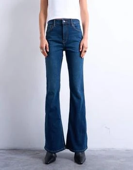 Topshop Topshop Jamie flare high rise jean in rich blue