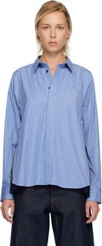 Sacai | Blue Poplin & Chiffon Shirt