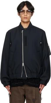 Sacai | Navy Suiting Blouson Bomber Jacket