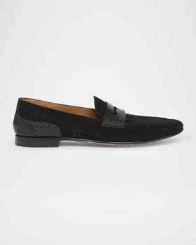 Dolce & Gabbana | Men's Suede and Alligator Penny Loafers