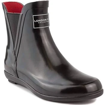 London Fog Women's Pull On Piccadilly Rain Boots Shoes In Black