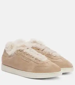 Salvatore Ferragamo | Shearling-lined suede sneakers