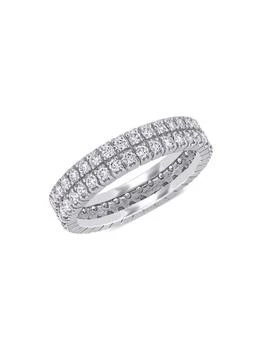 Saks Fifth Avenue | 14K White Gold & 0.98 TCW Diamond Double-Row Eternity Ring