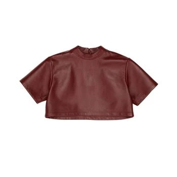 Balenciaga | Balenciaga Leather Cropped T-Shirt