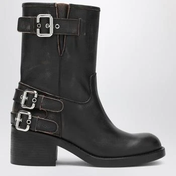Chloé | Black Dakota biker-style boot with vintage effect
