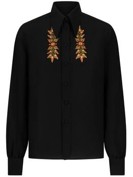 ETRO | Etro Long-Sleeved Leaf-Embroidered Shirt
