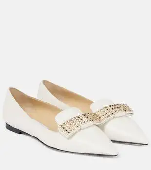 Jimmy Choo | Gala embellished leather ballet flats