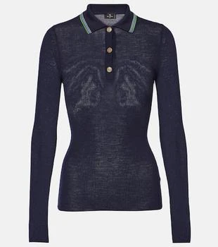 ETRO | Printed wool and cotton polo sweater