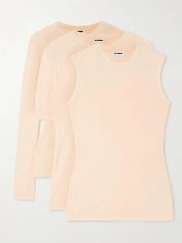 Jil Sander | Set Of Three Cotton-jersey Tops - Peach