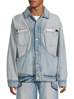 Balmain | Cut-Out Cotton Denim Jacket