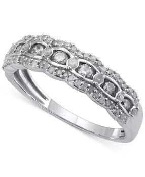 Macy's | Diamond Scalloped Edge Band (1/2 ct. t.w.) in 14k White Gold