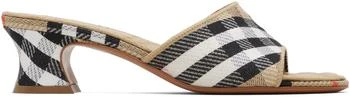Burberry | Tan Check Sloane Mule Heeled Sandals