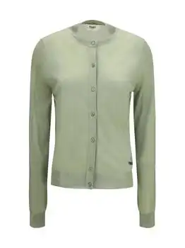 Fendi | Fendi Logo Embroidered Crewneck Buttoned Cardigan