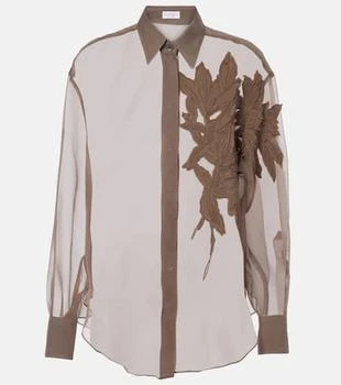 Brunello Cucinelli | Herbarium-appliqué silk shirt