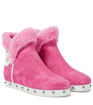 Balmain | x Barbie ® Urra shearling-lined suede boots