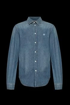 Versace | Versace Medusa Patch Long-Sleeve Denim Shirt