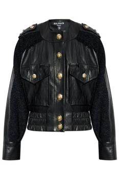 Balmain | Balmain Tweed And Leather Bomber Jacket