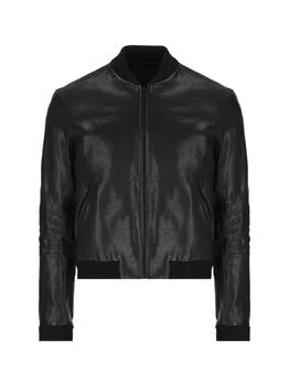 Prada | Prada Long-Sleeved Zipped Leather Bomber Jacket