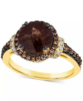 Le Vian | Chocolate Quartz (2-3/4 ct. t.w.) & Diamond (5/8 ct. t.w.) Halo Ring in 14k Gold