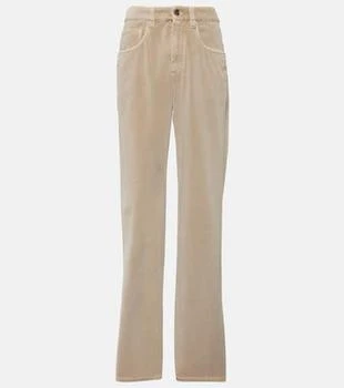 Brunello Cucinelli | Mid-rise cotton velvet straight pants