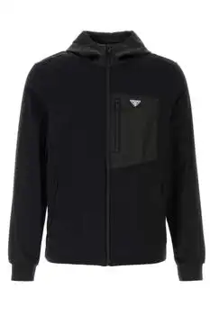Prada | Prada Logo Plaque Zip-Up Hoodie