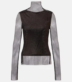 Max Mara | Gerarda embellished mesh top