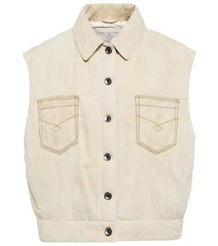 Brunello Cucinelli | Embellished suede down vest