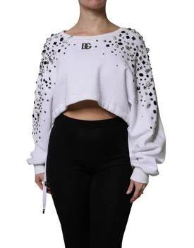 Dolce & Gabbana | Embellished Long Sleeve Cropped Women's Sweater
