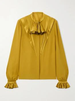 Valentino | Pleated Silk Blouse - Mustard - IT38