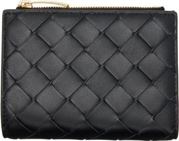 Bottega Veneta Black Intrecciato Small Bi-Fold Wallet