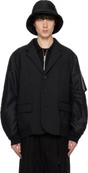 Sacai | Black Suiting Bonding Mix Blazer