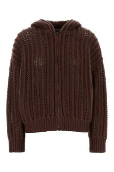 Brunello Cucinelli | Brunello Cucinelli Openwork Rib Hooded Cardigan