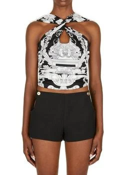 Versace | Versace Baroque Pattern Sleeveless Cropped Top