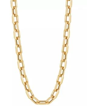 Macy's | Lightweight Polished & Textured Link 18" Collar Necklace in 10k Gold
