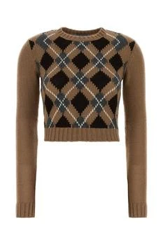 Prada | Prada Check-Patterned Crewneck Jumper