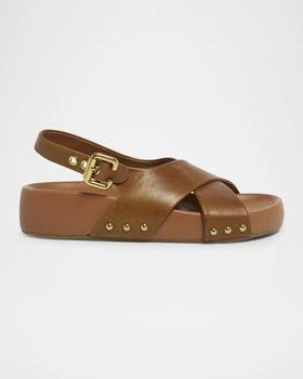 Chloé | Mae Paddington Leather Crisscross Sandals