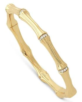 Anabel Aram Sculpted Bamboo Hinged Bangle Bracelet in 18K Gold Plated