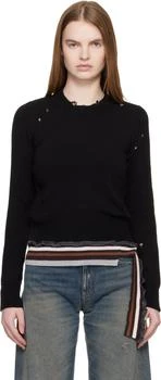 MM6 | Black Ribbed Knit Top