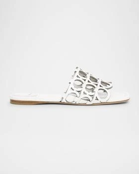 Salvatore Ferragamo | Erne Leather Gancini Link Slide Sandals