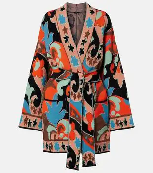 ETRO | Jacquard wool-blend wrap cardigan
