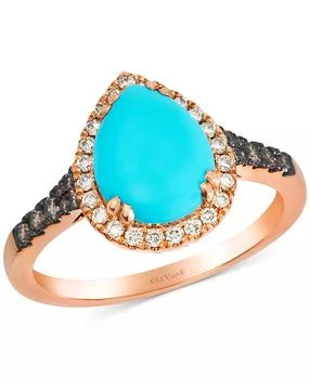 Le Vian | Robins Egg Blue Turquoise™ (1-3/4 ct. t.w.), Nude Diamond™ (1/6 ct. t.w.) 
Chocolate Diamond® (1/6 ct. t.w.) Ring in 14k Rose Gold
