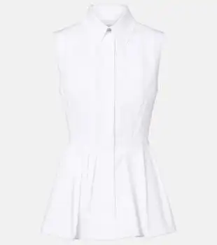 Max Mara | Certosa peplum cotton poplin shirt